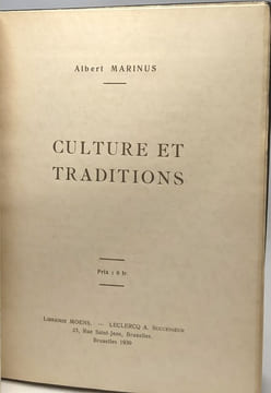 Culture et traditions. Marinus Albert