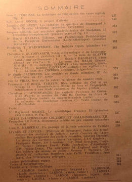 OGAM tradition celtique - histoire langue archéologie religion numismatique folklore textes - TOME XI Fasc. 1 + 4/5 + 6 / N°61 64/65 66 1959. ...