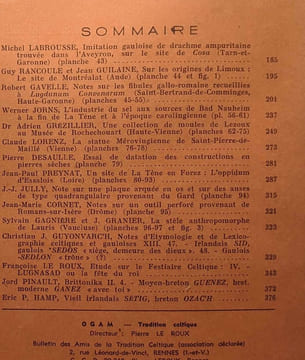 OGAM tradition celtique - histoire langue archéologie religion numismatique folklore textes - TOME XIV - fasc. 1 2/3 4/5 6 - N°79 80/81 82/83 84 1962. ...