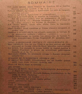 OGAM tradition celtique - histoire langue archéologie religion numismatique folklore textes - TOME X - fasc. 2/3 + 4/5 + 6 1958 N°56/57 + 58/59 + 60. ...
