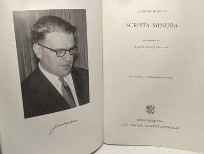 Jacques Moreau Scripta Minora - annales universitatits saraviensis BAND 1