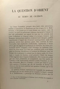 La question d'Orient au temps de Cicéron - Extrait de la Revue historique TOME LXXIX et LXXX année 1902