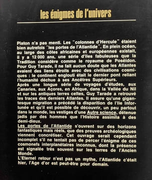 La Médiumnité : Phénomènes physiques psychiques et scientifiques + Les Portes de l'Atlantide (Guy Tarade) / coll les énigmes de l'Univers. ...