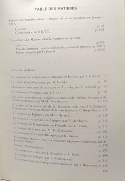 Le masque dans la tradition européenne - CATALOGUE - exposition organisée du 13 juin au 6 octobre 1975 au Musée international du Carnaval et du Masque ...