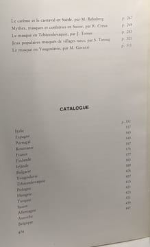 Le masque dans la tradition européenne - CATALOGUE - exposition organisée du 13 juin au 6 octobre 1975 au Musée international du Carnaval et du Masque ...