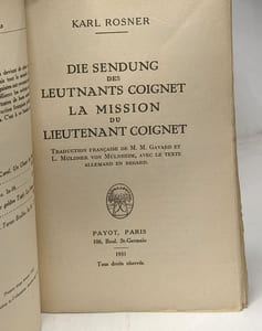 Die sendung des leutnants Coignet / La mission du lieutenant Coignet --- bilingue