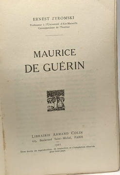 Maurice de Guérin. Zyromski Ernest