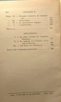 Charles Ier - empereur d'Autriche roi de Hongrie. Troud Jérôme