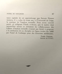 Fustel de Coulanges: Contre la méthode subjective - extrait des Cahiers d'Analyse textuelle ( TOME 9 - 1967 )