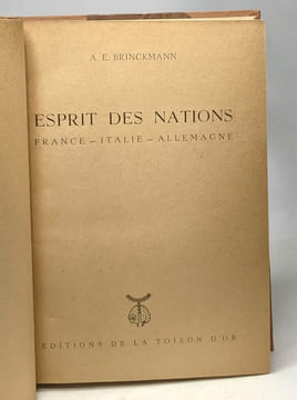 Esprit des Nations - France - Italie - Allemagne. A.E. Brinckmann