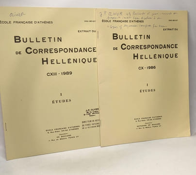 Extrait du Bulletin de Correspondance Hellénique - 11 volumes: XCII 1968 (I)+ XCIII 1969 (II)+ XCIV 1970 (II) + C1976 (I) +CI 1977 (I) + CII 1978 (I) ...