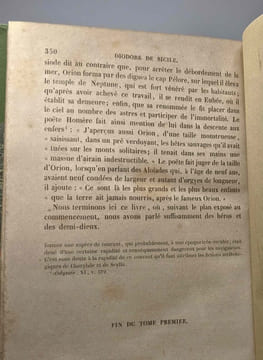 Bibliothèque historique de Diodore de Sicile - TOME PREMIER livre I à IV (1851). M. Ferd. Hoefer (traduction)