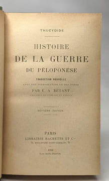 Histoire de la guerre du Péloponèse - 8e édition traduction nouvelle avec une introduction et notes par E.-A. Bétant. Thucyide