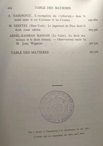 Archives d'Histoire du droit orientale - TOME IV