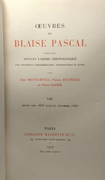 Oeuvres de Blaise Pascal publiées suivant l'ordre chronologique - TOME VIII depuis Juin 1658 jusqu'en Décembre 1658 + TOME IX depuis Décembre 1958 ...