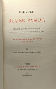 Oeuvres de Blaise Pascal publiées suivant l'ordre chronologique - TOME VIII depuis Juin 1658 jusqu'en Décembre 1658 + TOME IX depuis Décembre 1958 ...