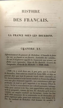 Histoire des français - TOME SEIZIEME - la France sous les Bourbons (1626-1650). J.C.L. Simonde De Sismondi