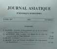 Journal asiatique - Périodique semestriel - TOME 289 - Numéros 1 & 2 - 2001. Collectif