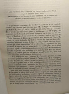 Les fouilles de Xanthos en Lycie - campagne 1950; 1951; 1952; 1953;1955 - compte rendu de l'académie des transcription