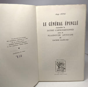 Le général épinglé ensemble la satire carolomenippée avec le plaidoyer anticipé de Sacher Basoche