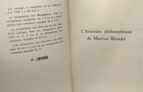 L'Itineraire philosophique de Maurice Blondel - Propos recueillis par Frederic Lefevre / LA NEF n°5. Blondel Maurice Lefèvre Frédéric