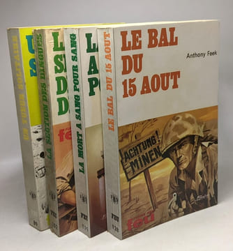 La mort à sang pour sang + Le bal du 15 Août + Le section des dingues + Un tueur solitaire - 4 livres Collection "Feu". Feek Anthony