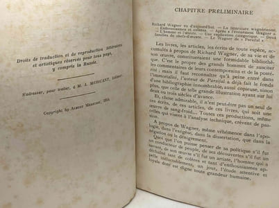Le Wagner de "Parsifal". Orné de planches hors-texte reproduisant les Décors et Costumes créés pour les représentations de "Parsifal" données à l'Opéra de Paris. Autographes et nombreux portraits