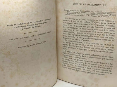 Le Wagner de "Parsifal". Orné de planches hors-texte reproduisant les Décors et Costumes créés pour les représentations de "Parsifal" données à l'Opéra de Paris. Autographes et nombreux portraits