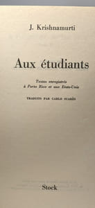 Aux étudiants - textes enregistrés à Porto Rico et aux Etats-Unis - traduit par Carlo Suarès