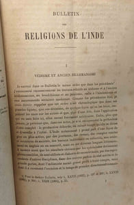 Bulletin des religions de l'Inde --- Revue de l'histoire des religions 19e année TOME XXXIX n°1 Janvier-Février