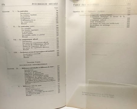 Psychologie sociale - TOME PREMIER: Motivation et psychologie différentielle + TOME SECOND: Personnalité et interation sociale / Bibliothèque ...