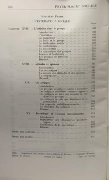 Psychologie sociale - TOME PREMIER: Motivation et psychologie différentielle + TOME SECOND: Personnalité et interation sociale / Bibliothèque ...
