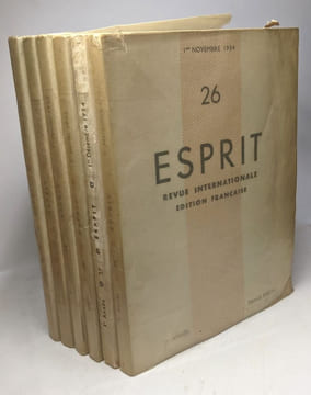 Esprit - revue internationale édition française - 3e Année tirage spécial - 6 numéro: 26-27-28-29-30-31 entre 1934 et 1935. Collectif
