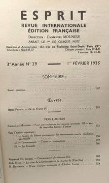 Esprit - revue internationale édition française - 3e Année tirage spécial - 6 numéro: 26-27-28-29-30-31 entre 1934 et 1935. Collectif