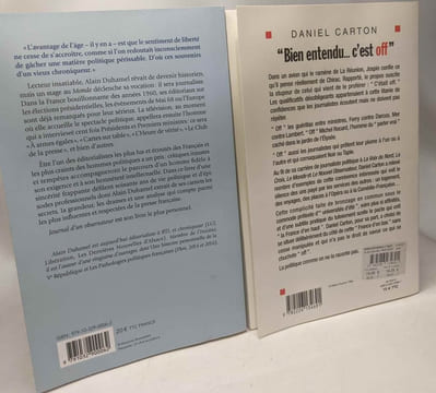 14 livres de journalisme politique (voir description complète): Si vous le répétez je démentirai... + Les flingeurs + Sexus Politicus + Bien ...