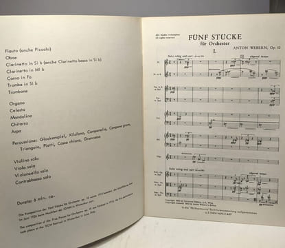 Webern - Fünf Stücke Für Orchester op.10 / Philarmonia n°449 - Partituren - scores - partitions. Collectif