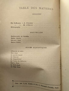 Hoffmann / Mlle de Scudery - Maitre Martin le Tonnelier - Salvator Rosa - Marino Falieri - L'homme au sable - Don Juan - Le spectre fiancé - Le Majorat - Le Magnétiseur - Le violon de Crémone