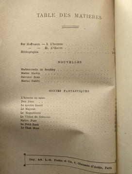 Hoffmann / Mlle de Scudery - Maitre Martin le Tonnelier - Salvator Rosa - Marino Falieri - L'homme au sable - Don Juan - Le spectre fiancé - Le ...