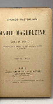 Marie-Magdeleine - drame en trois actes. Maeterlinck Maurice