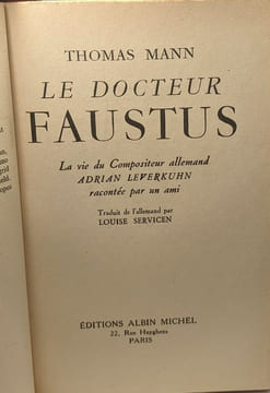 Le docteur Faustus - traduit de l'allemand par Louise Servicien. Mann Thomas