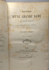 Histoire d'un grande dame au XVIIIe siècle - La Comtesse Hélène Potocka / deuxième édition