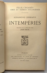 Intempéries - traduit de l'anglais par Jean Talva / Feux Croisés âmes et terres étrangères
