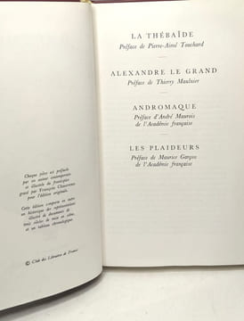Les Génies du théâtre français - Racine TOME I II et III (voir description complète) - La Thébaïde; Alexandre le Grand; Andromaque; Les plaideurs; ...