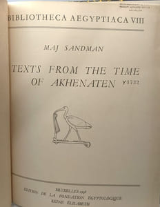 Texts from the time of Akhenaten / BIBLIOTHECA AEGYPTIACA VIII