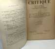 Critique - revue générale des publications françaises et étrangères - AVRIL 1951 - n°47 - TOME VII 6e année --- la prétendue contradiction de Sartre ...