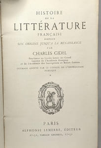 Histoire de la littérature française depuis son origine jusqu'à la renaissance - depuis la renaissance jusqu'à la fin du XVIIe siècle (2 vols)