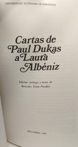 Cartas de Paul Dukas a Laura Albniz