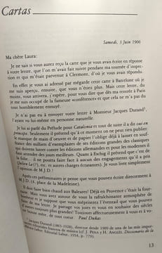 Cartas de Paul Dukas a Laura Albniz. Dukas Paul