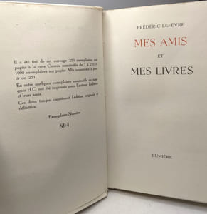 Mes amis et mes livres