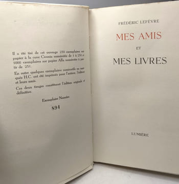 Mes amis et mes livres. Lefèvre Frédéric